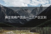 麻豆我精产国品一二三产区区别