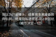 我以为只是噱头，结果我本来准备放弃91网，结果隐私选项这点让我回坑（细节决定一切）
