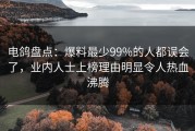 电鸽盘点：爆料最少99%的人都误会了，业内人士上榜理由明显令人热血沸腾