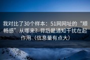 我对比了30个样本：51网网址的“顺畅感”从哪来？背后是通知干扰在起作用（信息量有点大）
