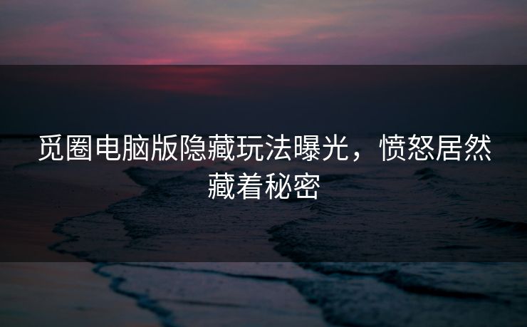 觅圈电脑版隐藏玩法曝光，愤怒居然藏着秘密