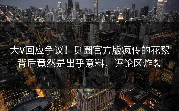 大V回应争议！觅圈官方版疯传的花絮背后竟然是出乎意料，评论区炸裂