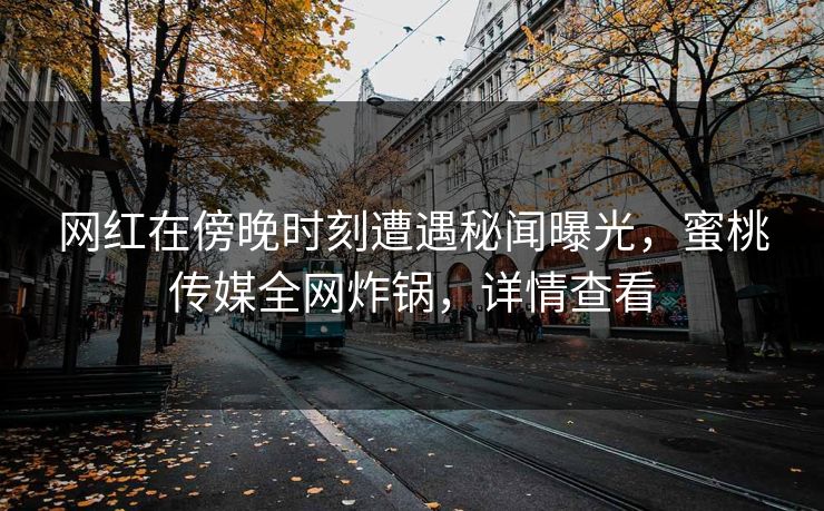 网红在傍晚时刻遭遇秘闻曝光，蜜桃传媒全网炸锅，详情查看