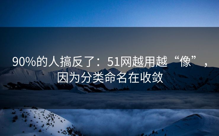 90%的人搞反了：51网越用越“像”，因为分类命名在收敛